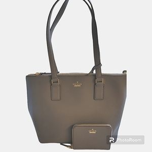 Kate Spade Gray Cameron Street Lucie Tote & Lanie Wallet